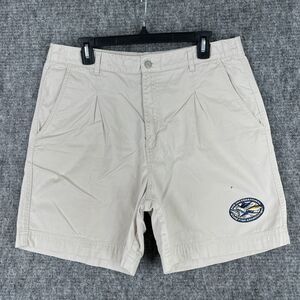 Bluewater Wear Shorts Mens 36 Beige‎ 6" Inseam Pleated Chino Canvas Fishing Game